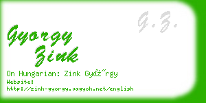 gyorgy zink business card